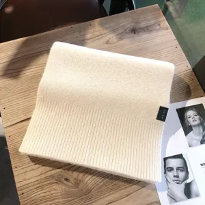 Bufanda de invierno de punto de color solido para mujer, cuello calido suave y comodo de moda