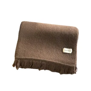 Winterwarmer Strickschal einfarbig Fransen Design kuschelig casual Mode Winteraccessoire
