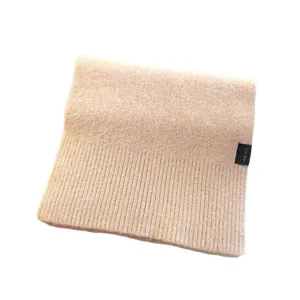Mujer invierno bufanda de punto de color sólido cálida acogedora casual moda suave.