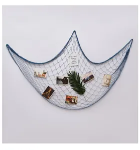 Mediterranean decorative fishing net wall hanging photo display home party decor prop.
