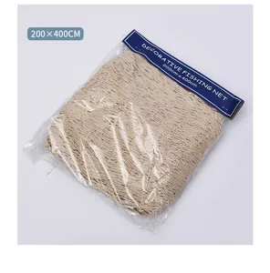 Mediterranean style decorative fishing net, 200x400cm hemp rope wall hanging photography prop.