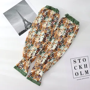 Manches de protection solaire en soie glacée imprimées pour femmes, couvre-bras pour conduite.