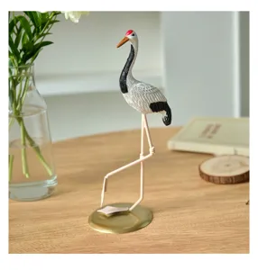 Red-crowned crane figurine table ornament resin craft sculpture home decor desktop display