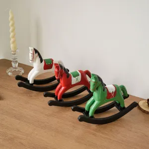 Holz Schaukelpferd Ornament Set Heimdekoration Tisch Dekoration minimalistisches Geschenk
