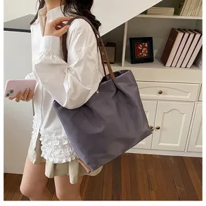 Casual oxford cloth shoulder tote bag large capacity women commuting stylish versatile design