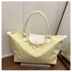 Large capacity casual travel shoulder bag, lightweight canvas tote for daily commute and yoga.