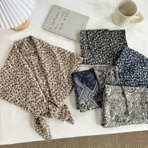 Koreanischer Stil Polyester Bedruckt Dreieckstuch Für Damen Vintage Paisley Blumen Lagenlook Rock Zubehör Dekoschal Gürtel