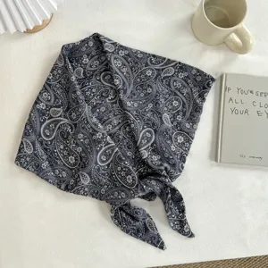 Koreanischer Paisley-Muster Dreiecksschal Taillenwickel vielseitiges Mode Detailbild