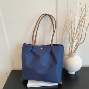 Casual oxford cloth shoulder tote bag large capacity daily commuting women stylish bag