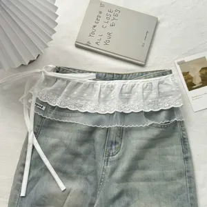 Dames Balletcore Wit Katoen Kant Mesh Wikkelrok Overlay Voor Layering Over Jeans Mode Y2K Accessoire