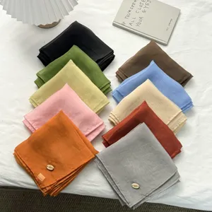 Minimalist Polyester Vierkante Sjaal Kleurrijk Dun Satijn Halssjaal Meerkleurig Glad Kopsjaal Voor Dames Accessoires