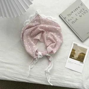 French sweet lace triangular scarf retro pastoral cute decorative headscarf for women