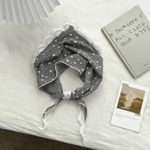 French sweet lace triangle scarf retro cute pastoral style decorative cute hair scarf