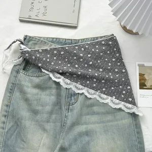 French sweet lace triangle scarf women retro pastoral style decorative hip curtain headscarf