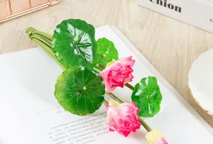 Artificial lotus flower mini silk lotus fake plant for home decor fish tank landscape