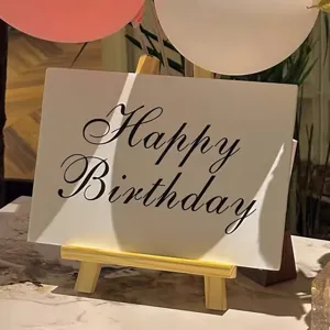 Birthday party decoration card stand wooden easel desktop ornament party photo prop