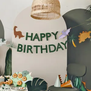 Dinosaur Birthday Party Banner Set Kids Theme Decor Party Supplies Background Decoration
