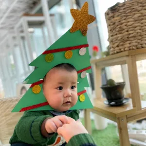 Christmas tree hat baby holiday party funny costume cute photo prop newborn festive