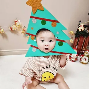 Christmas tree baby headwear party prop, funny holiday costume for birthday party celebration.