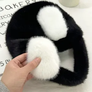Cute fuzzy rabbit ear handbag for women winter fluffy mini tote bag daily cute plush purse