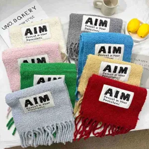 Women Pure Wool Scarf Korean Style Solid Color Tassel Shawl Warm Winter Scarf For Women Soft Autumn Pashmina Wrap
