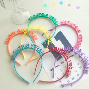 Birthday Party Letter Hair Hoop Cute Plastic Headband For Kids Adults Celebration Festival Headwear Hair Accessories