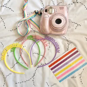 Birthday party headband cute letter hair accessories colorful fashion festival props detail