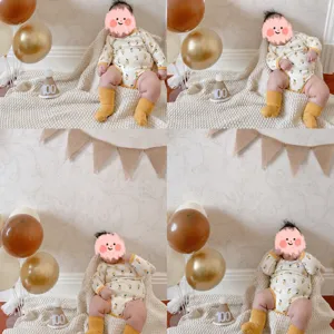Nordic style burlap digital birthday hat baby first birthday party decorative photo prop set