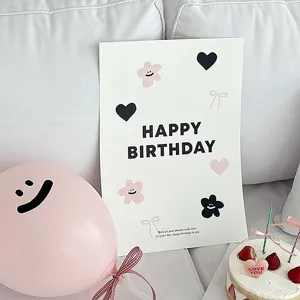 Pink birthday poster card aesthetic kids party decoration background wall styling supplies detail