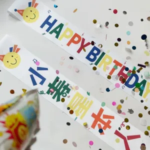 Birthday Party Decoration Sash HAPPY BIRTHDAY Lettering Fabric Sash Belt Kids Birthday Party Celebration Supplies