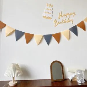 Banniere triangle en feutre style Ins pour decoration murale de fete d'anniversaire bebe
