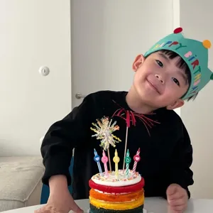 Kids Birthday Felt Crown Hat With Colorful Letters Party Headwear For Baby Shower Celebration Party Supplies