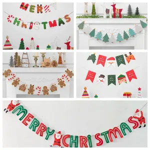 Christmas Garland Santa Claus Banner Hanging Decoration For Party Scene Layout Festive Atmosphere Props