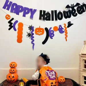 Halloween party decoration banner set ghost festival hanging flags photo props kids supplies