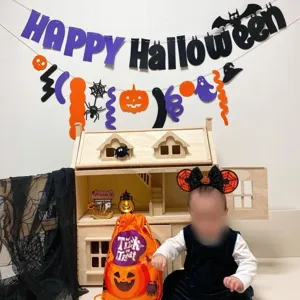 Halloween party decoration banner set spooky festival hanging flags photo props for kids