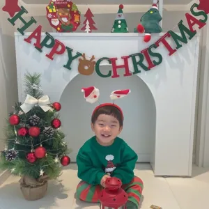 Christmas felt letter banner holiday party hanging decoration home decor new year prop