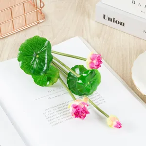 Artificial lotus mini water lily silk flower for home desktop and fish tank decor.