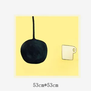 Μεταξωτό τετράγωνο μαντήλι 53cm σε στυλ ελαιογραφίας καλλιτεχνικό κίτρινο γυναικείο