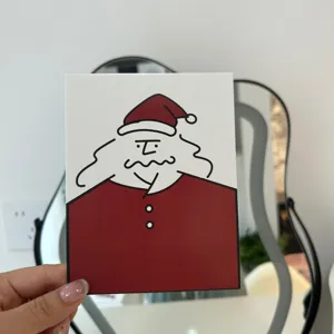 Minimalist Christmas Santa card for holiday party decoration and photo props new year