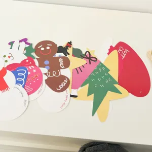 Christmas paper banner decorations cute snowman gingerbread tree party photo props background