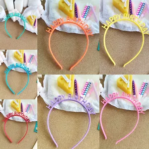 Birthday headband letter cute hair hoop kids adults party hair accessories colorful
