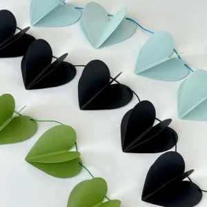 Paper Heart Garland Banner Hanging Bunting For Kids Birthday Party Indoor Home Store Room Romantic Decorative Supplies