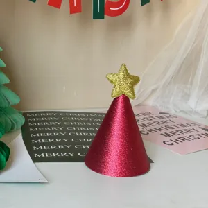 Weihnachtsfeier Hut Glitzer Kegel Hut mit goldener Stern für Festliche Party und Dekoration