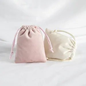 Samt Kordelzug Schmuckbeutel Set, weiche Aufbewahrungstaschen fur kleine Geschenke.