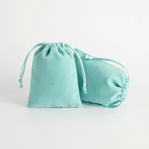 Effen Kleur Fluweel Koordsluiting Zakje Zachte Stof Sieraden Opbergtas Milieuvriendelijk Cadeau Verpakking Zakje Voor Reizen Thuis