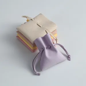 Weiche Mikrofaser Schmucktasche Aufbewahrungsbeutel für Halsketten Ohrringe mehrfarbig.