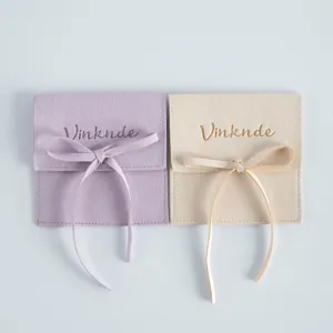 Mikrofaser Samt Schmuckaufbewahrung Beutel mit Schleife, weiche Geschenktüte für Ringe Ketten.