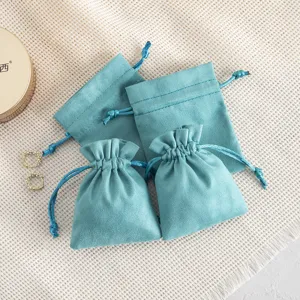 Tiffany Blau Wildleder Schmuck Beutel Samt Geschenkbeutel Kleine Aufbewahrungstasche Für Halskette Anhänger Armband Zubehör Verpackung