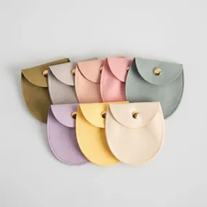 Schmuckbeutel Mit Druckknopf Flap Wildleder-Optik Geschenktüten Für Ringe Ohrringe Kleine Schmuckverpackung Organizer Beutel