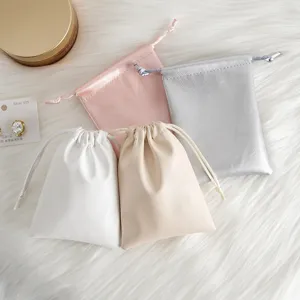 PU Leder Schmuck Aufbewahrungsbeutel Kordelzug Geschenktüten für kleine Accessoires und Ohrringe.